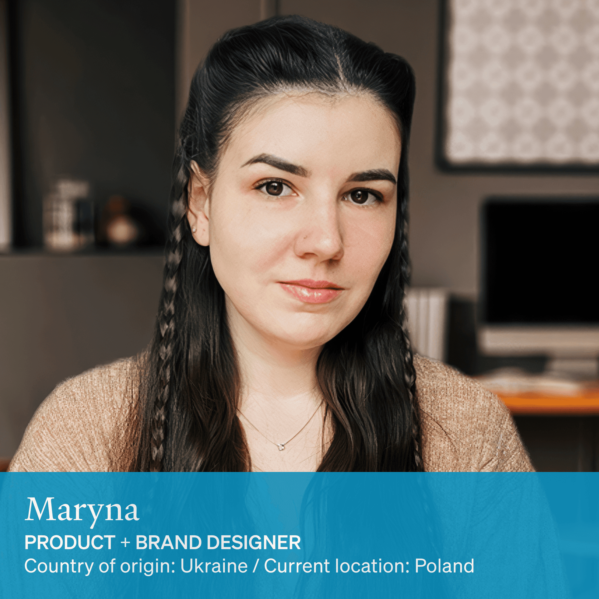 Portrait of Maryna, Product and Brand Designer at Sora Union