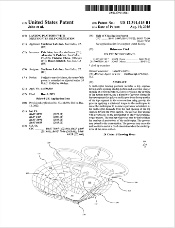 United States Patent - Landing platform with multicopter self-orientation