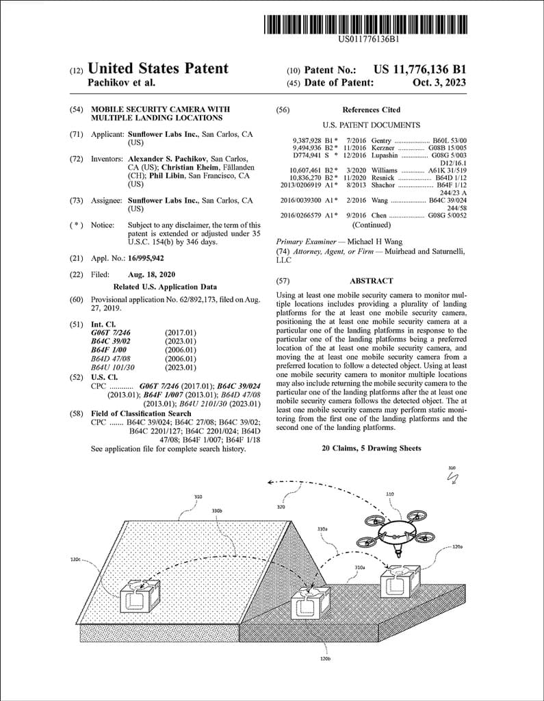 United States Patent - Mobile security system with multiple landing locations