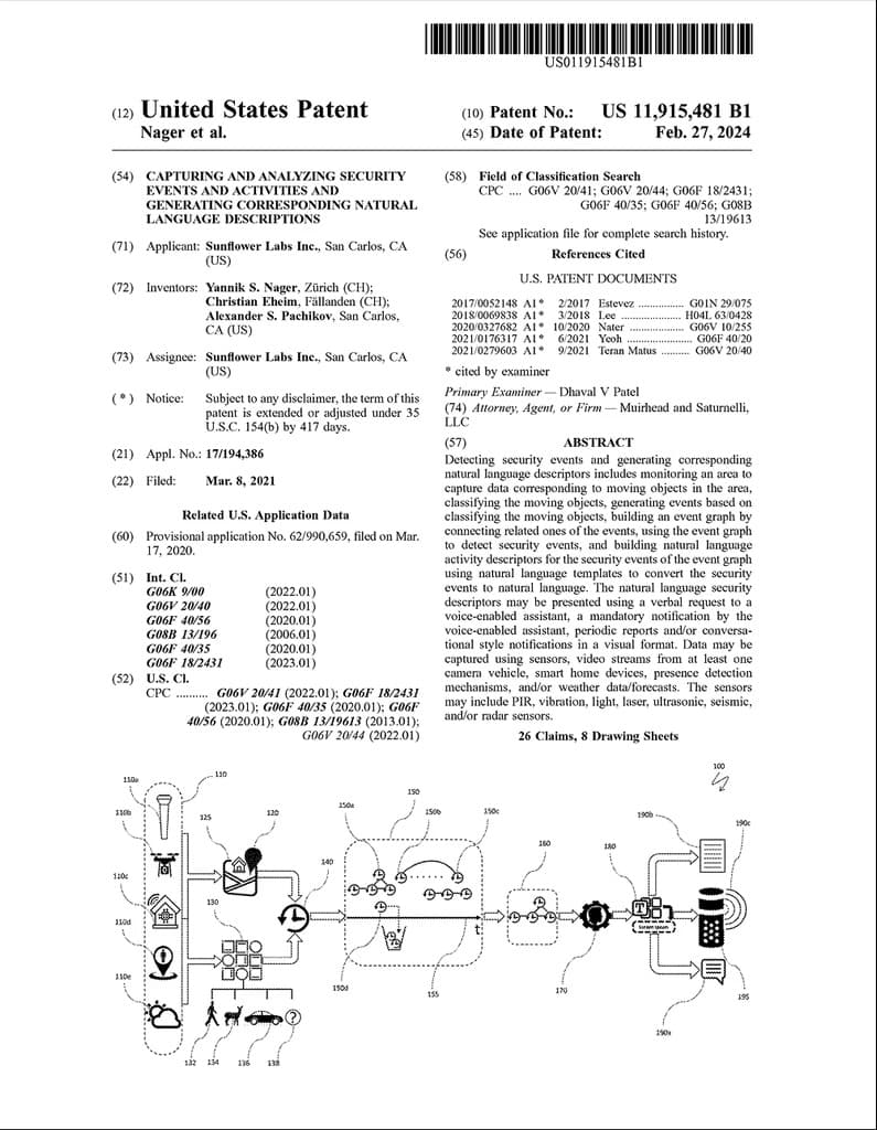 United States Patent - Capturing and analyzing security events and activities and generating their natural language descriptions