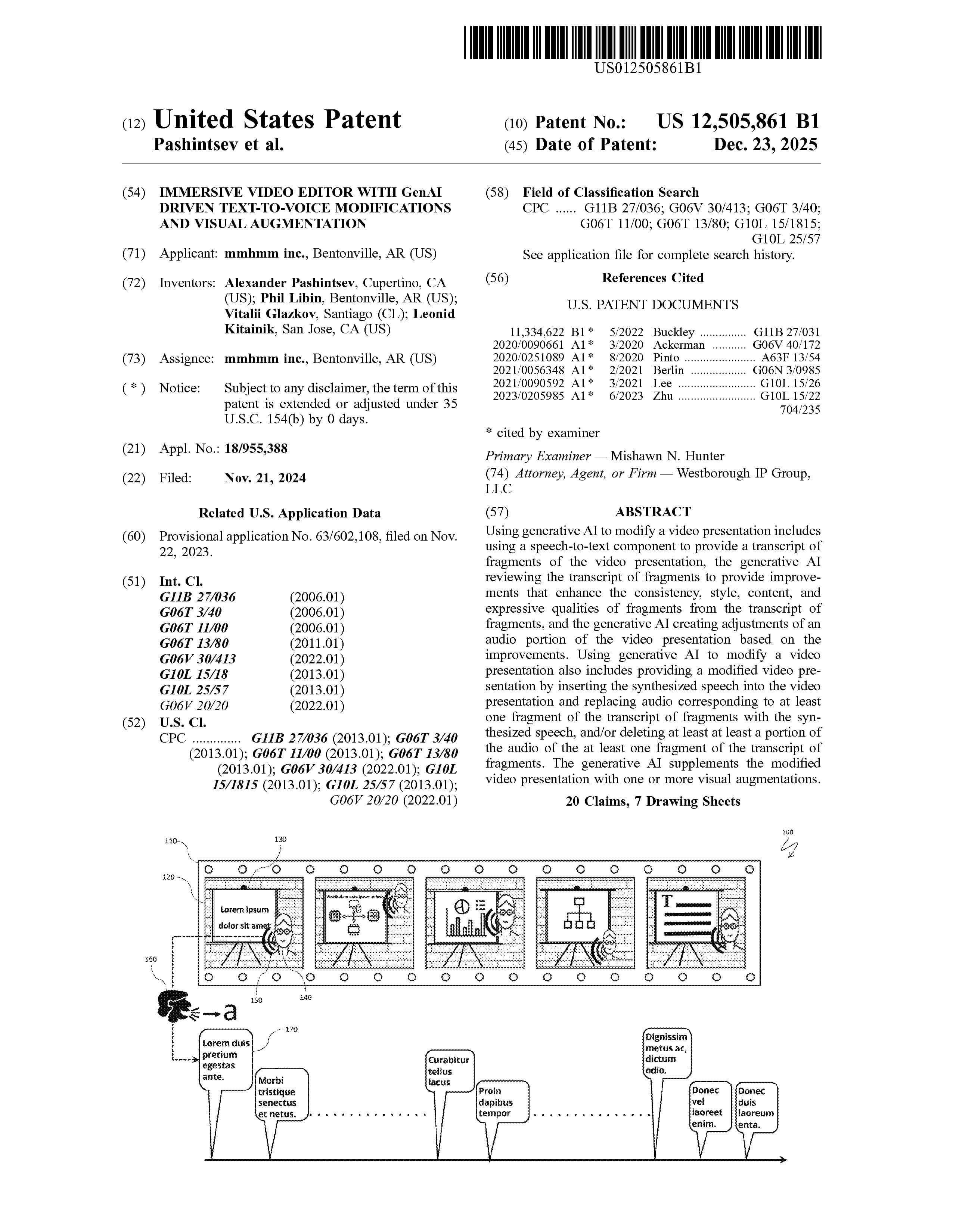 United States Patent - Immersive video editor
